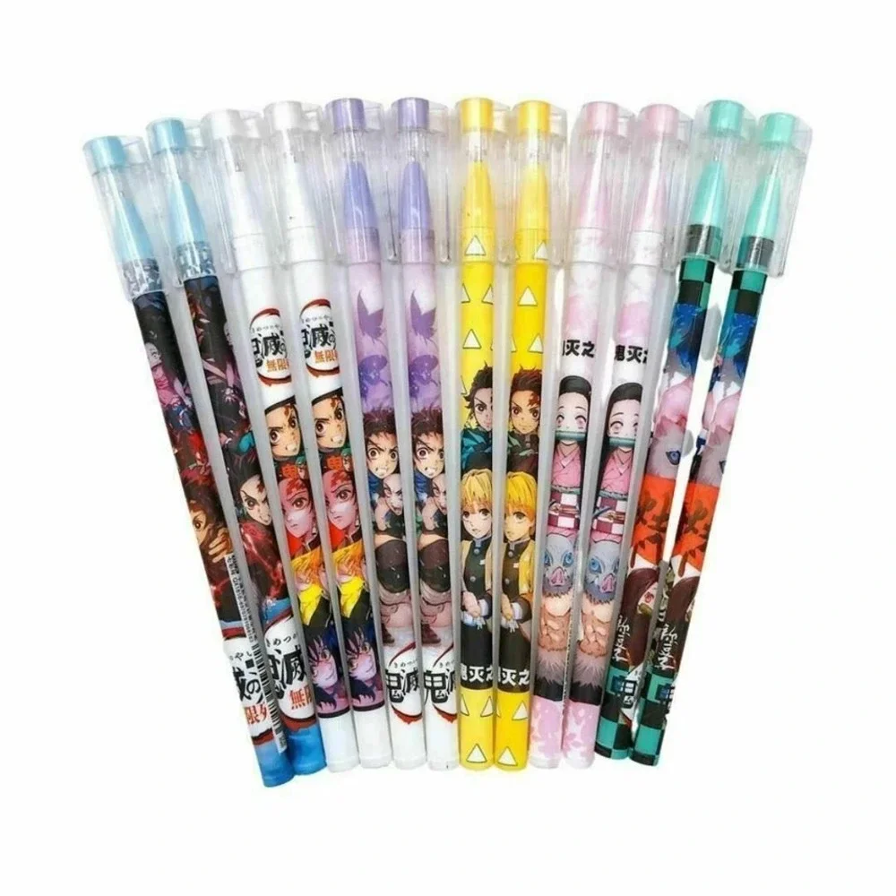 Demon Slayer Kimetsu no Yaiba 12 Piece Gel Pen Set 0.5mm Anime‎ Stationery NEW